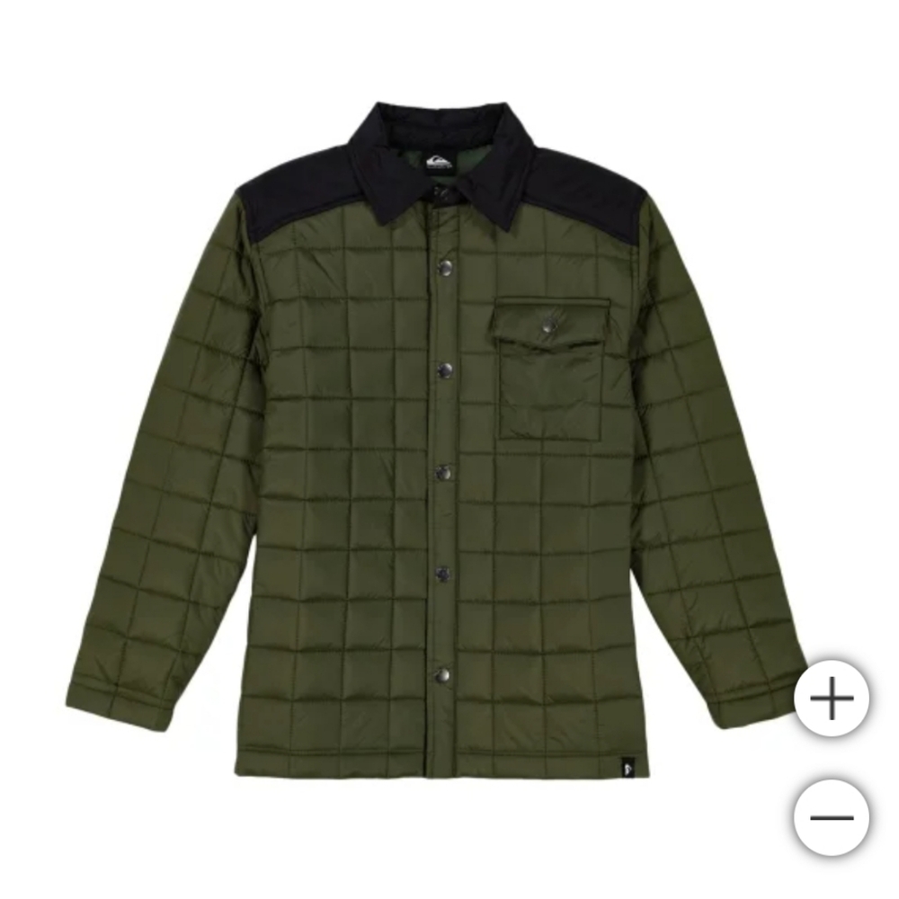 New!Quiksilver Youth Insulated Shirt Jacket Weatherproof Y2K Outdoors Retro - Picture 3 of 7